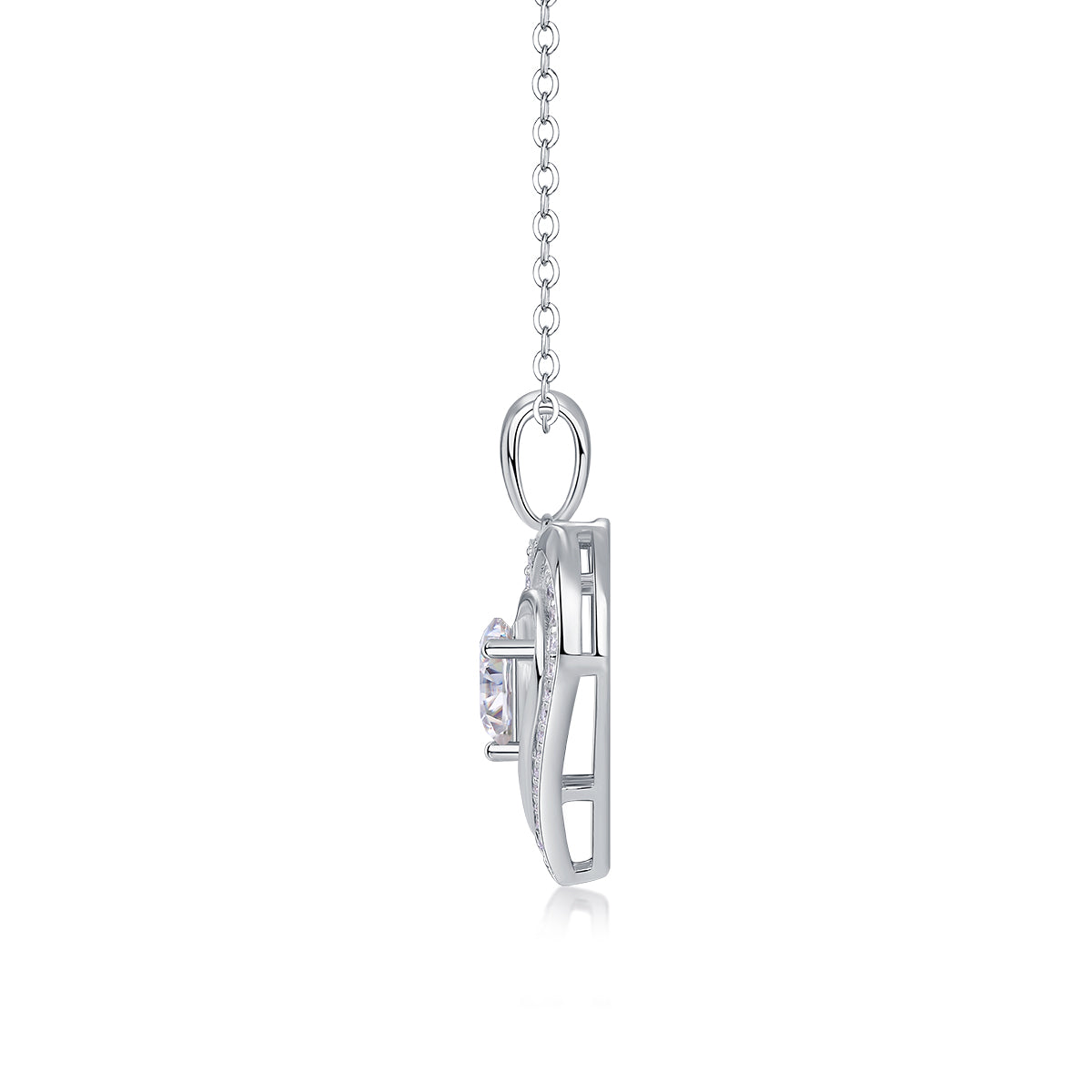 1Heart-to-heart Connection - A Fashionable And Luxurious Diamond Jewelry Pendant Set With 1-carat Moissan Diamond S925 Sterling Silver And Platinum Plating Prohibit TikTok sales
