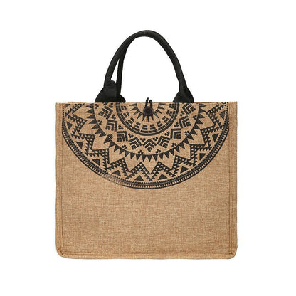 Mori Tie Linen Tote Bag Jute Shopping Bag