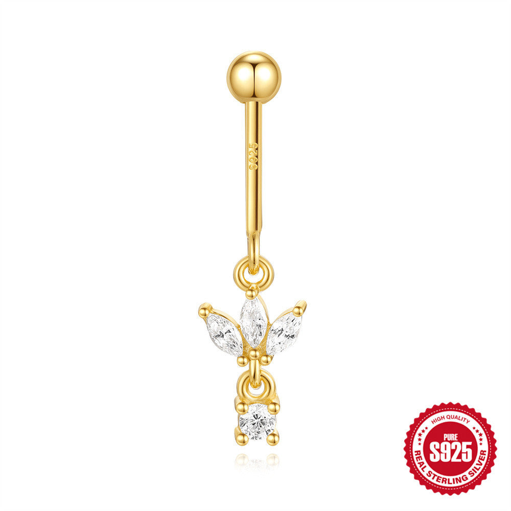 S925 Sterling Silver Snowflake Horse Eye Diamond Ball Flat Back Vertical
