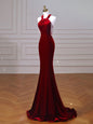 Velvet Fish Tail Cocktail Dress Bridal Engagement