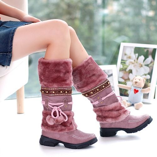Winter Martin Boots Thick High-Heeled Boots Women's Fashion Shoes Sexy Long Long Snow Boots