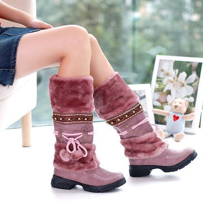 Winter Martin Boots Thick High-Heeled Boots Women's Fashion Shoes Sexy Long Long Snow Boots