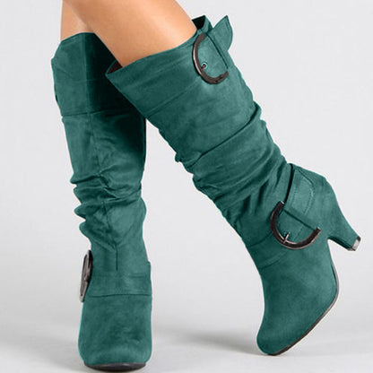 Fashion Brushed Velvet Spring And Autumn Women's Boots