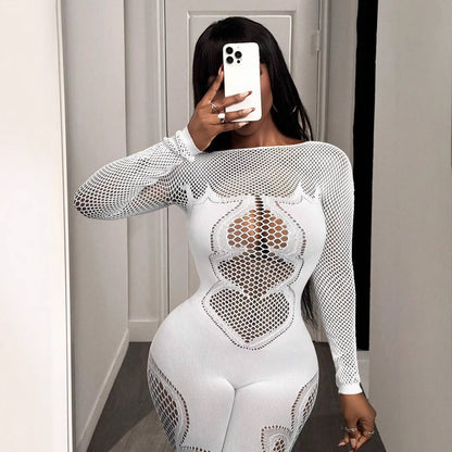 New Womens Slim-fit One-piece Knit Jumpsuit