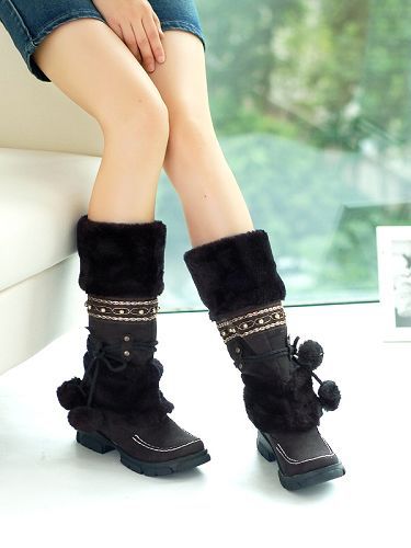 Winter Martin Boots Thick High-Heeled Boots Women's Fashion Shoes Sexy Long Long Snow Boots