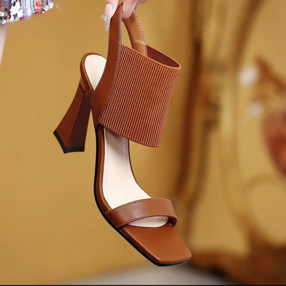 Sexy High Heel Elastic Strap Sandals For Women