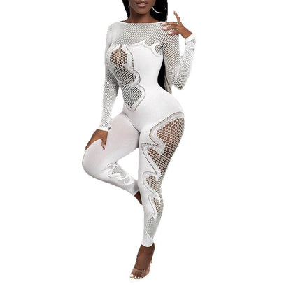 New Womens Slim-fit One-piece Knit Jumpsuit