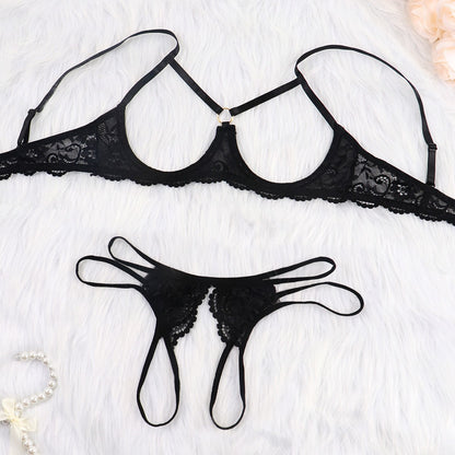 Sexy Lace Bralette Underwire Lingerie Set