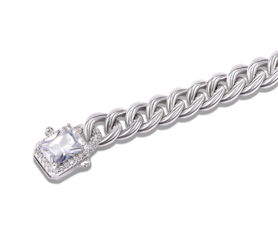 S925 Sterling Silver Cuban Bracelet Men And Women Hip Hop
