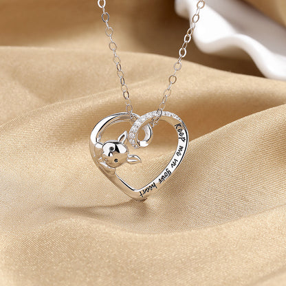 925 Sterling Silver Necklace With A Little Pig Pendant, Single Pendant For Women