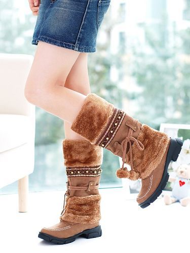 Winter Martin Boots Thick High-Heeled Boots Women's Fashion Shoes Sexy Long Long Snow Boots