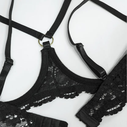 Sexy Lace Bralette Underwire Lingerie Set