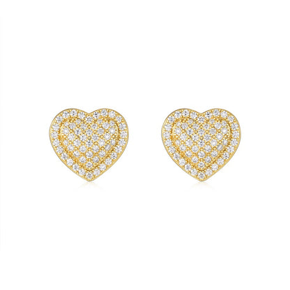 Top-quality Moissanite Luxury And Fashionable Light Luxury Jewelry Silver Stud Earrings S925 Silver Electroplated Gold