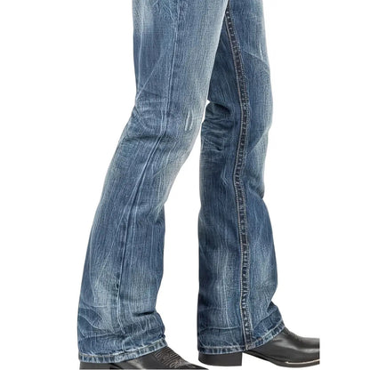 Mens Street-style Straight-leg Trendy Denim Jeans