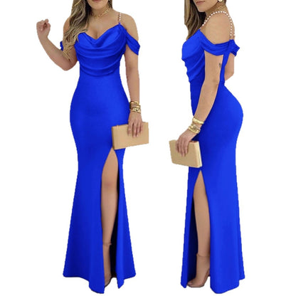 Strapless Slit Sexy Waist-cinching Bodycon Dress
