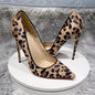 Suede Leopard Print High Heels For Women
