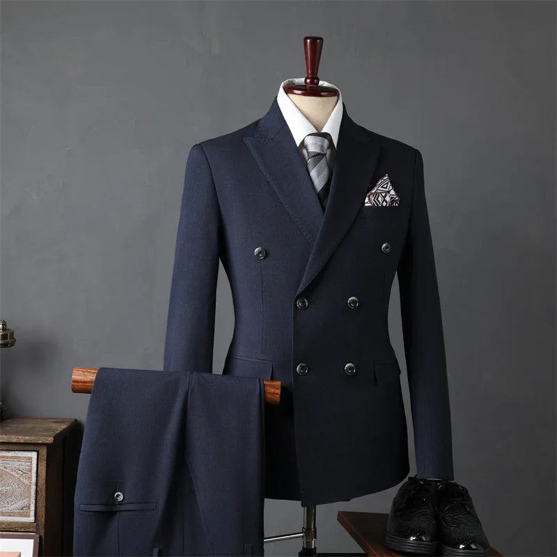 2025 Fashion Suit Set For Men Wedding Party Groomsman Elegant Slim Fit Blazer Pants Formal Banquet Business Outfits Two Pieces