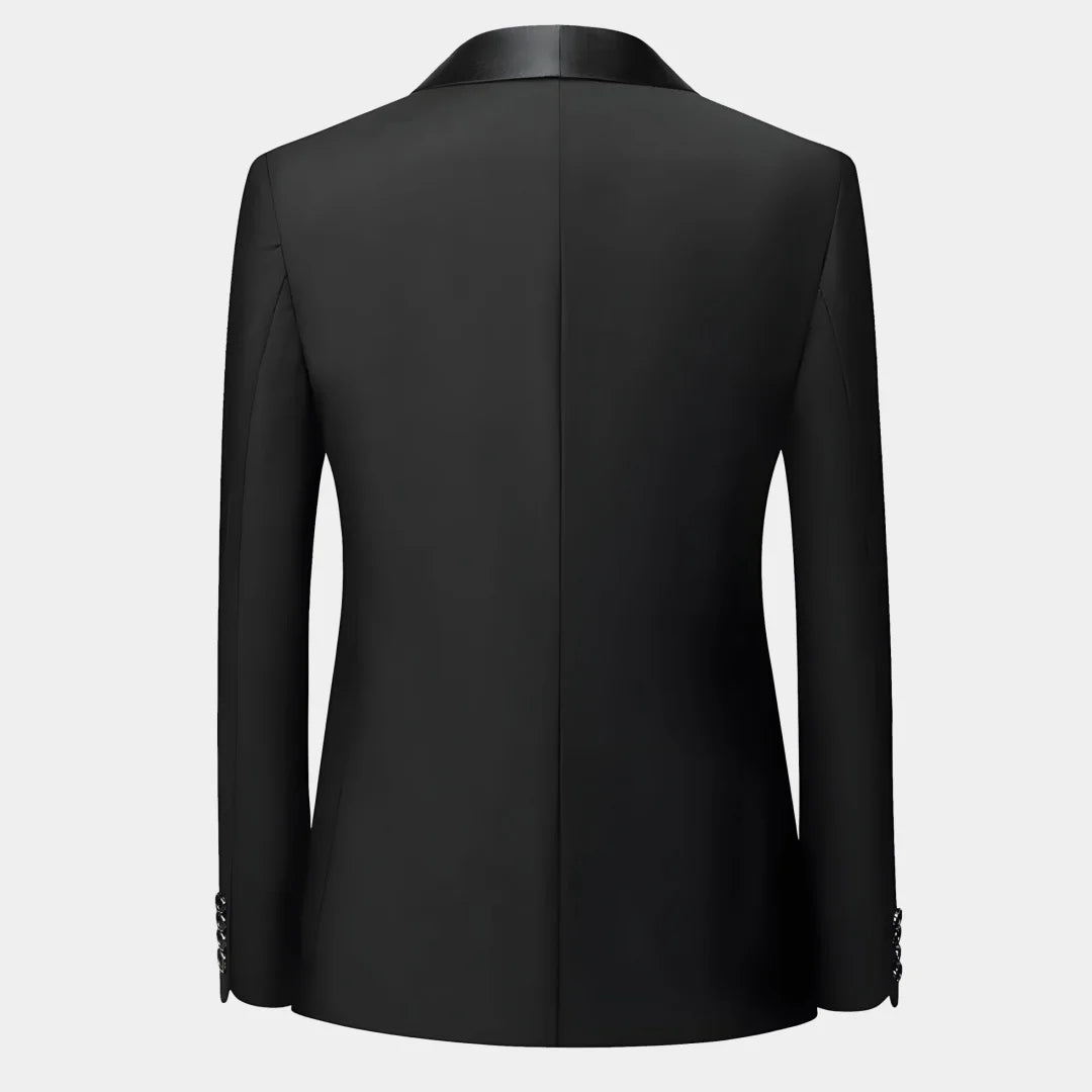 Men Suit Black 2 Pieces Double Button With Black Lapel For Wedding Groom Business Birthday Banquet Work Suit Jacket And Pants
