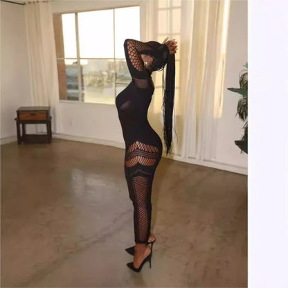 Dress Tight hollowed out embroidered long sleeved jumpsuit elegant art gallery Evening dresses dresses 2025 woman Summer dress