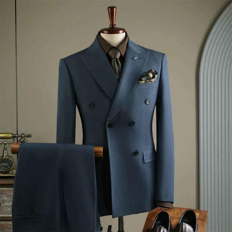 2025 Fashion Suit Set For Men Wedding Party Groomsman Elegant Slim Fit Blazer Pants Formal Banquet Business Outfits Two Pieces