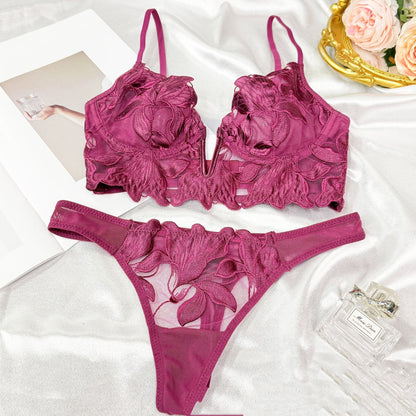 Sexy Lingerie With A Deep V-neck And Intricate Embroidery