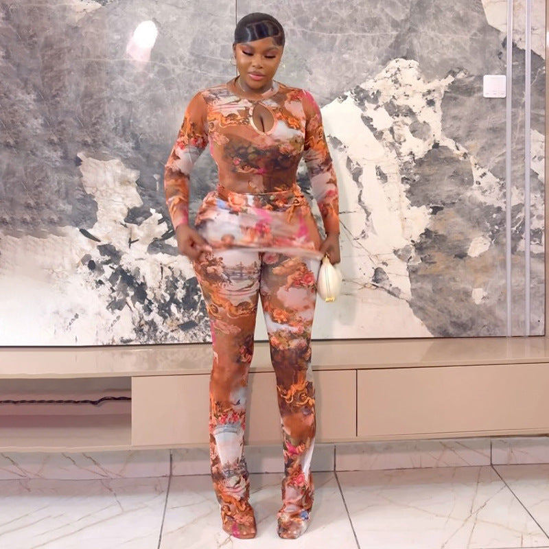 Womens Stylish Sexy Cutout Form-fitting Jumpsuit