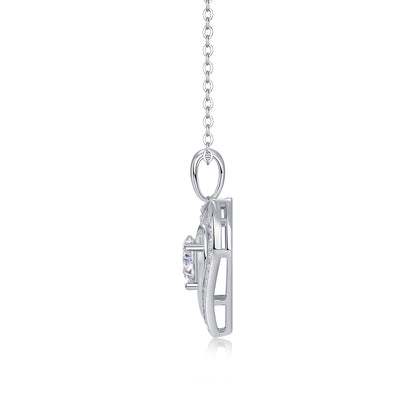 1Heart-to-heart Connection - A Fashionable And Luxurious Diamond Jewelry Pendant Set With 1-carat Moissan Diamond S925 Sterling Silver And Platinum Plating Prohibit TikTok sales