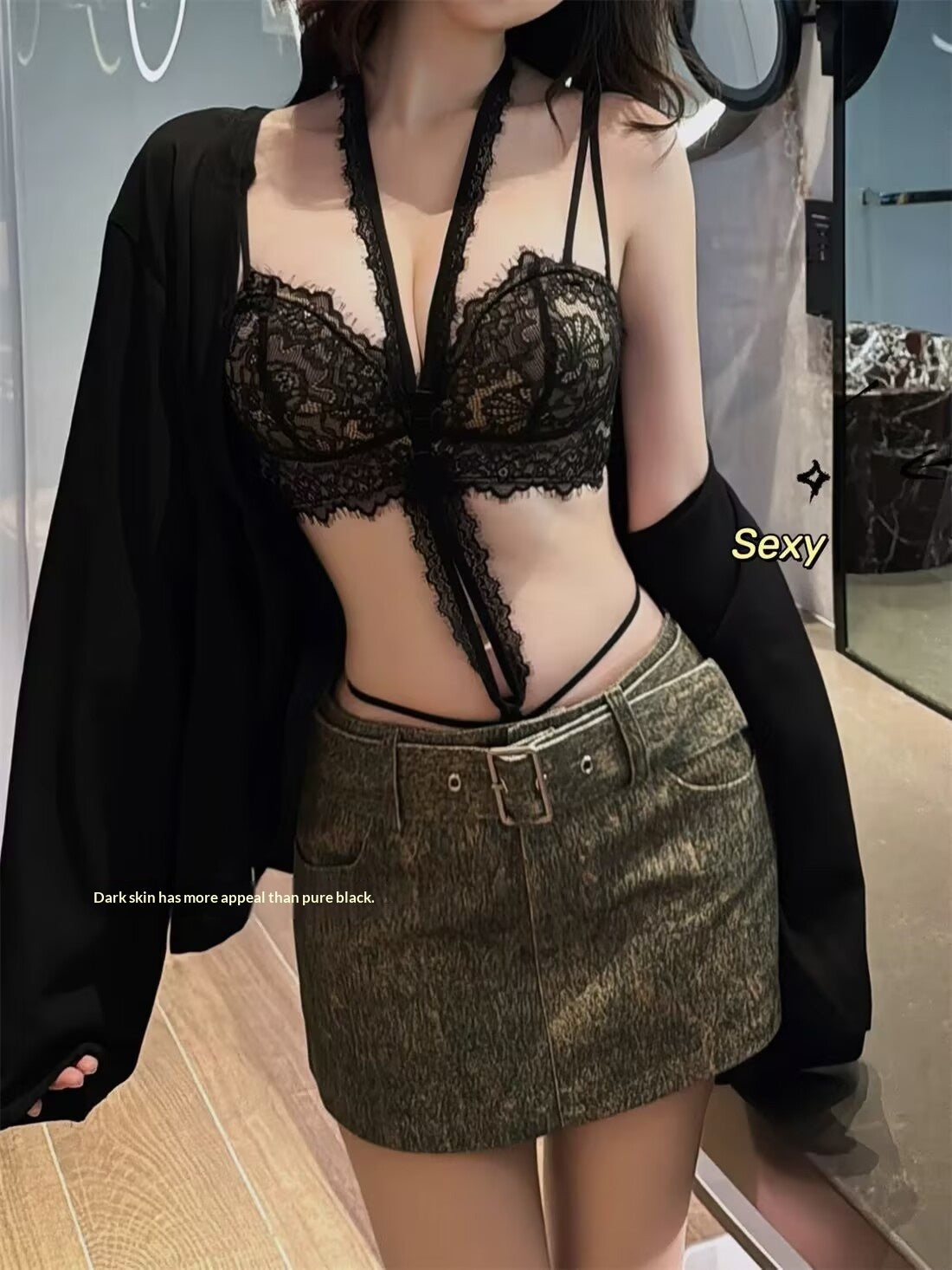 Lace Bra And Lingerie Set