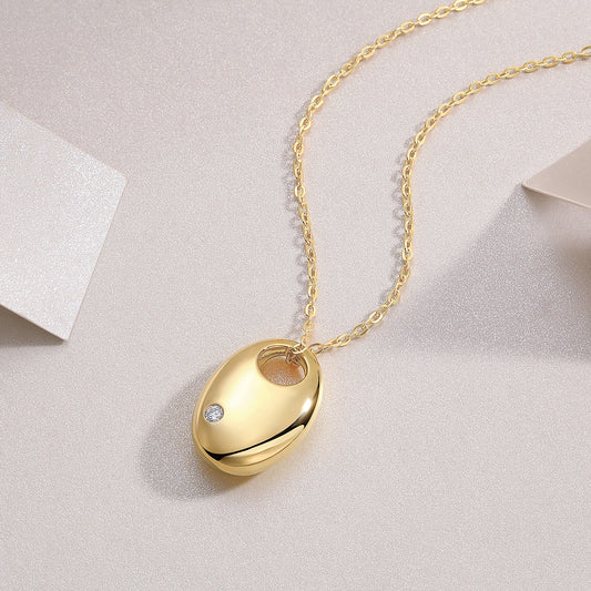 1First Encounter - A Fashionable And Trendy Diamond Pendant Necklace Set With Moissanite S925 Sterling Silver And Gold Plating Prohibit TikTok sales