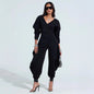 Sexy Long-sleeve Bodycon Jumpsuit With A Tight-fitting V-neck