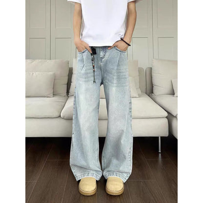 Light-blue Washed-in-wash-and-wear Jeans For Men That Go With Everything