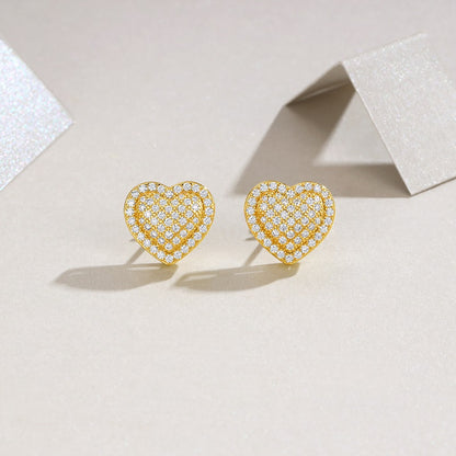 Top-quality Moissanite Luxury And Fashionable Light Luxury Jewelry Silver Stud Earrings S925 Silver Electroplated Gold