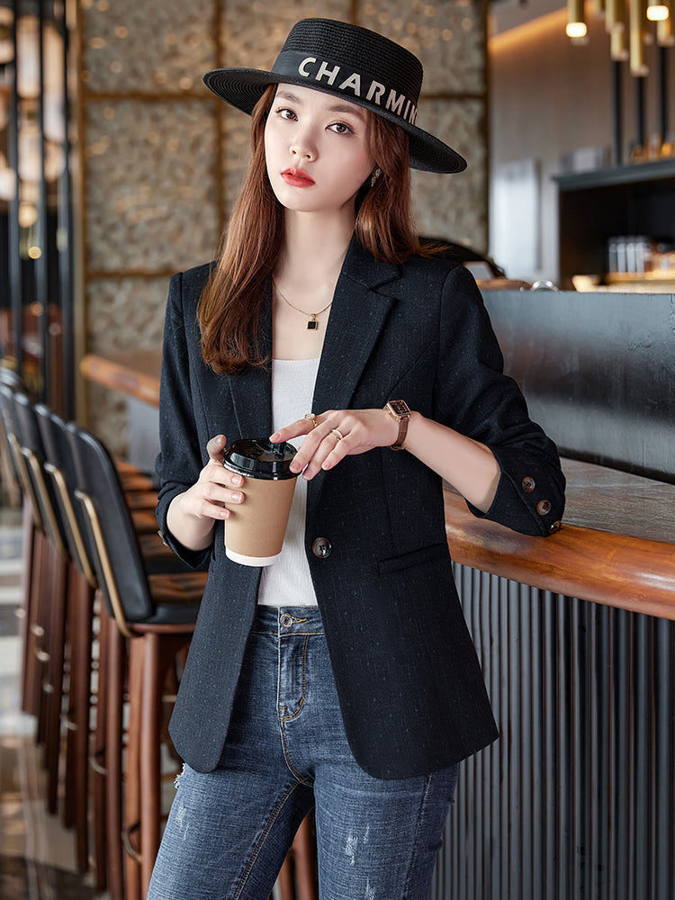 Women's Small Pink Checked Suit Jacket