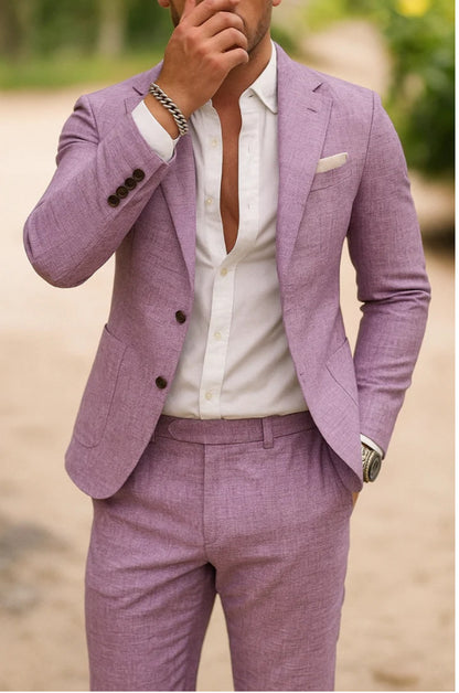 Men's Digital Printing Casual Suit Top Two-piece Pants