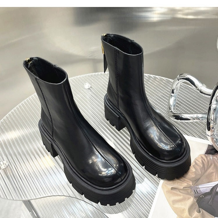 Autumn And Winter Korean Style Thick Bottom Chunky Heel Short Tube Fashion Boots Children