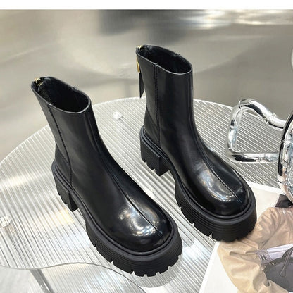 Autumn And Winter Korean Style Thick Bottom Chunky Heel Short Tube Fashion Boots Children
