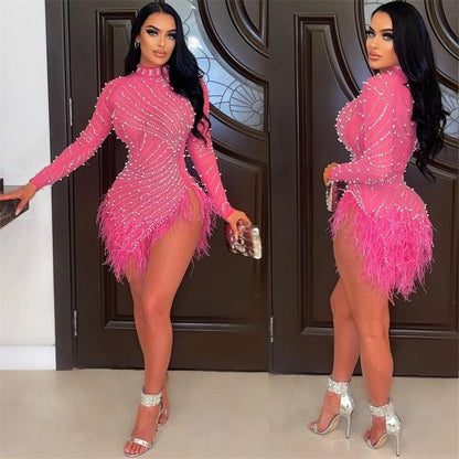 Elegance Pearls Rhinestone Party Dresses